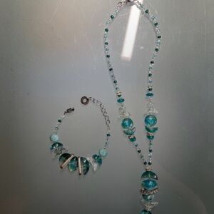 Murano glass Necklace and a bracelet. Antica Murrina